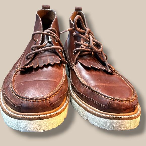 Men\'s 12 COLE HAAN American Classics Kiltie Chukka Brown Leather Boots  EUC main image 8